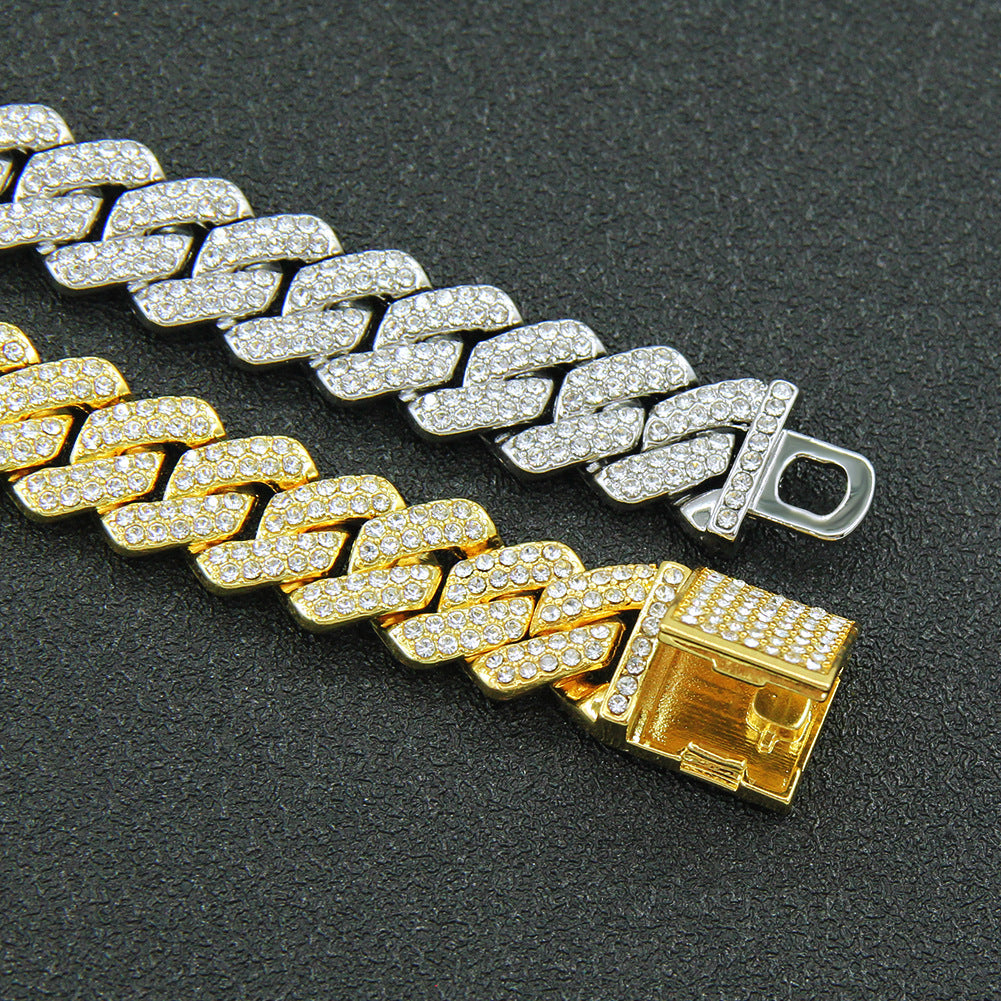 Wholesale Full Diamond Cuban Alloy Bracelet